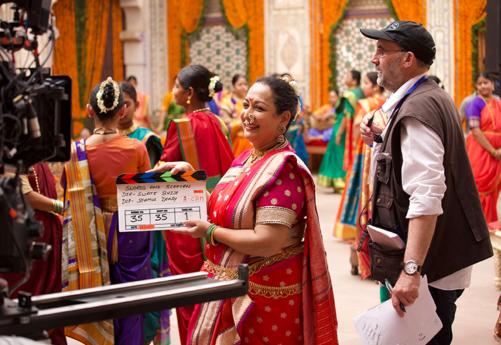 Swati Bhise directs on the set of The Warrior Queen of Jhansi.